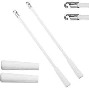 2 PCS 24 Inch Blind Wand, Blind Wand Replacement with Hook, Vertical Blinds Replacement Parts Blinds Stick with Hook for Window