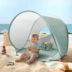 Tiny Land Baby Beach Tent – Pop Up Baby Tent with UV Protection, Portable Baby Beach Essentials, 35"x28"x32" Sun Shelter for Infants, Baby Outdoor Use (Green)