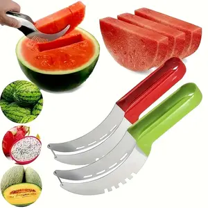 1pc, Cutting Watermelon Block Slicer Cutter, Durable Vegetable Slicer, Watermelon Fruit Splitter, Stainless Steel Cutting Watermelon Tool, Kitchen Gadgets, Kitchen Supplies, Vegetable Fruit Cutter, Kitchen Tools