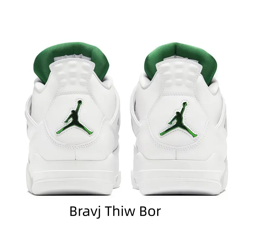 White Green Accent Mid Top Retro Basketball Shoes Smooth Leather Upper Green Jumpman Embroidery Logo Soft Green Inner Collar Visible Side Air Cushion Shock Absorbing Sneakers For Men Women Clean Street Style & Basketball Training
