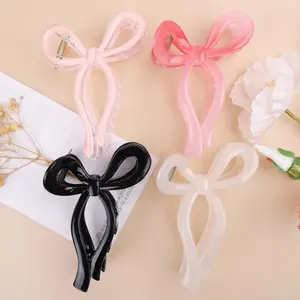 4PCS Bow Hair Clips Butterfly Hair Claw Non Slip Elegant Hair Accessories Women