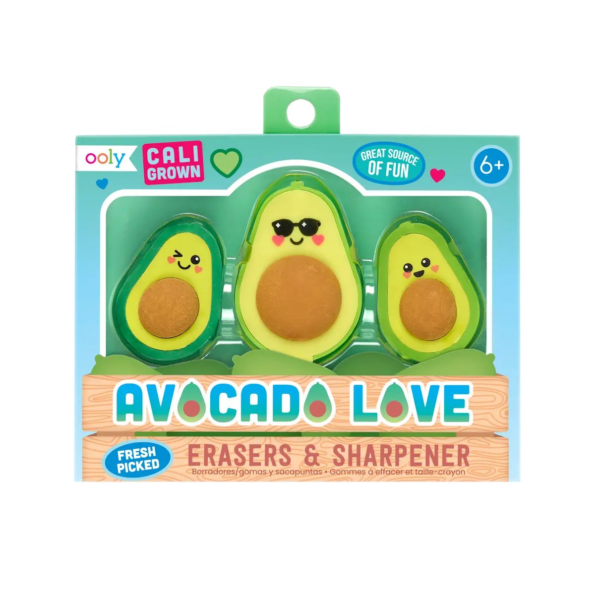 Avocado Love Eraser and Sharpener - Set of 3