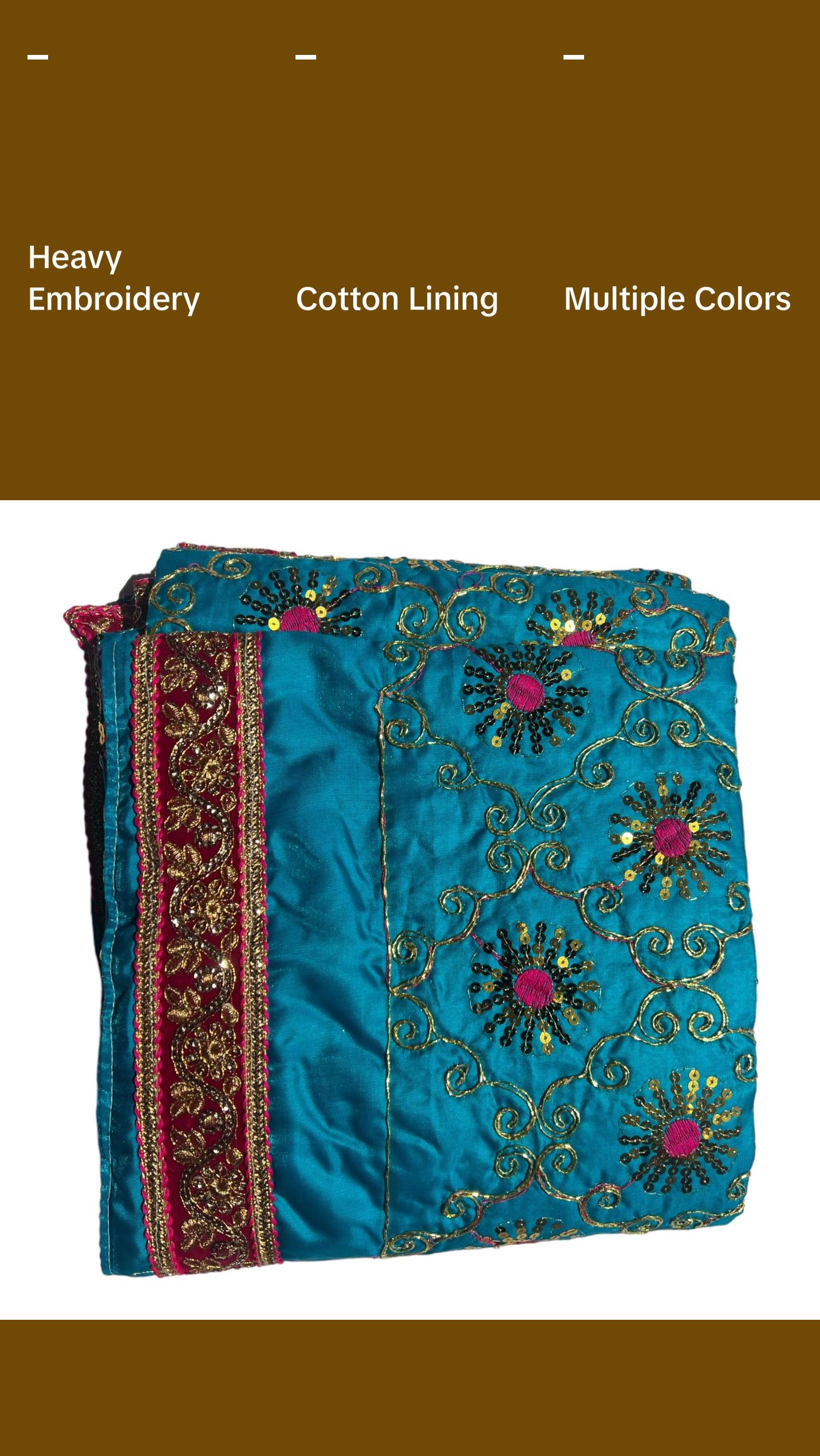 Heavy Embroidery Rumala Sahib Double Set with Cotton Lining and Embroidered Gota ( Colors available White Blue Yellow)