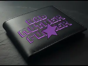 BMF Wallets Original Leather Purple Embroidery