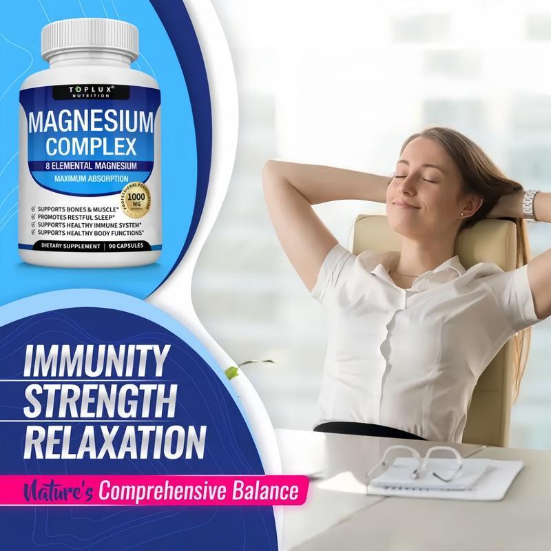 Bestselling Toplux Magnesium Complex Tablets8essential magnesium supplements,1000mg vitamindietaryfitness edible