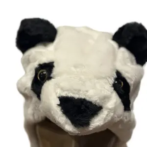 Animal Panda Hat Plush Fleece with Earmuffs Cute Warm Winter Gift for Cozy Days Shipping from US