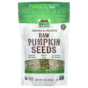 NOW Foods Organic Raw Pumpkin Seeds, Unsalted, 12 oz (340 g)