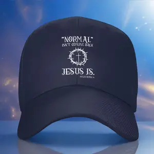 "Jesus Is Me" Christian Faith Truck Cap - Adjustable Baseball Cap with Isaiah 43:2 (Bible), Stylish Religious Declaration Cap with "Jesus Is Me" and Romans 12:2.