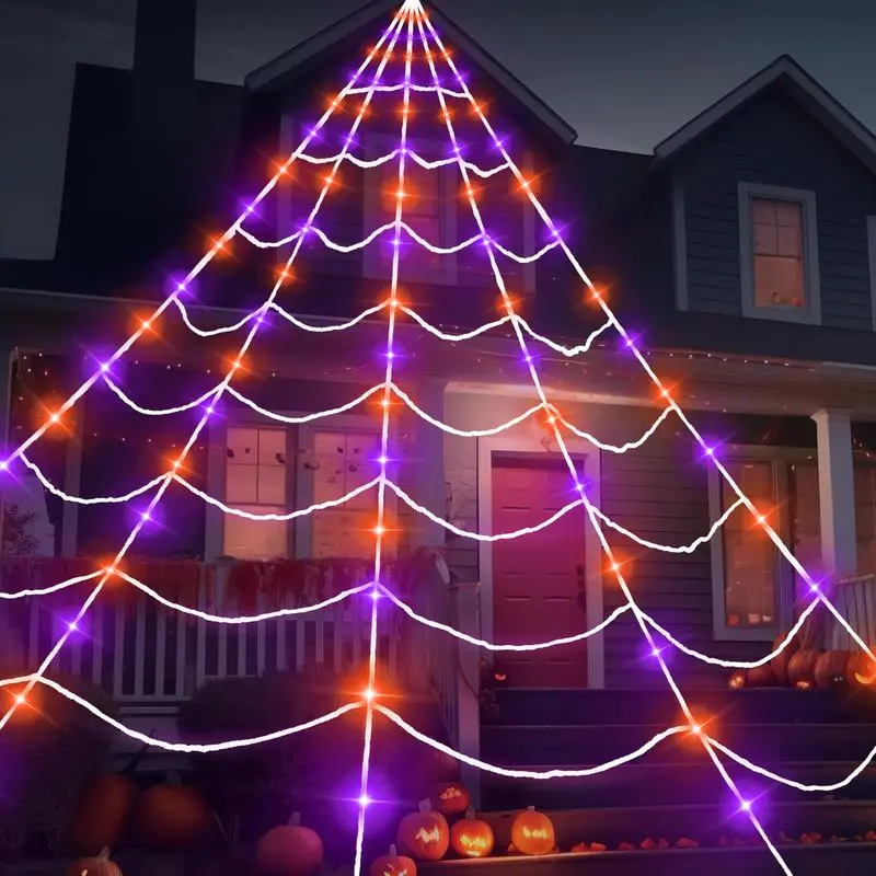 5M 250LED Spider Web Light, Halloween Spider Web Light, Halloween Decoration, Indoor Decoration, Gothic Style Bedroom Decoration