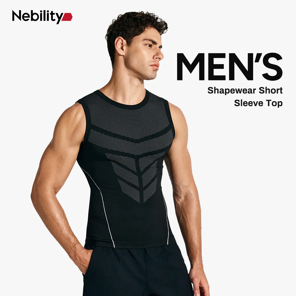 Nebility Mens Seamless Compression Tank Top, Quick-Dry Breathable High-Stretch Athletic Shapewear with Targeted Support for Training & Workouts, Menswear，fathersdaygift