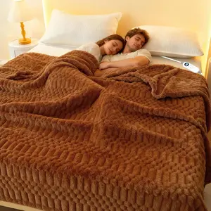 Heated Blanket Full Flannel Blanket, 72"x84"Electric Heating Blanket with ETL & FCC & 12 Heating Levels & Auto Shut Off,Machine Washable(Brown)