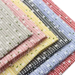 1pc Floral Plaid Print Polyester Fabric, Handmade Sewing &Quilting DIY Material, 50x148cm/19.68x58.28inch, Perfect for Crafting Projects, Durable & Versatile Precut Fabric, Bag Hairaccessories Doll Accessories Fabric