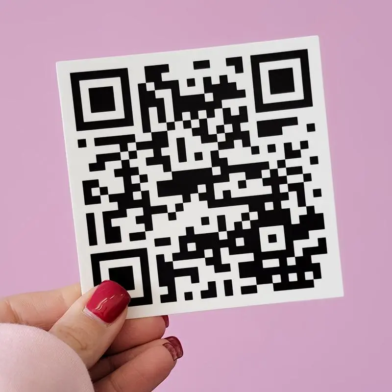 Hugexpen 3.15inch Funny QR Code "F YOU" Stickers Scan for Fun Text Messages Add Humorous Touch to Your Communications