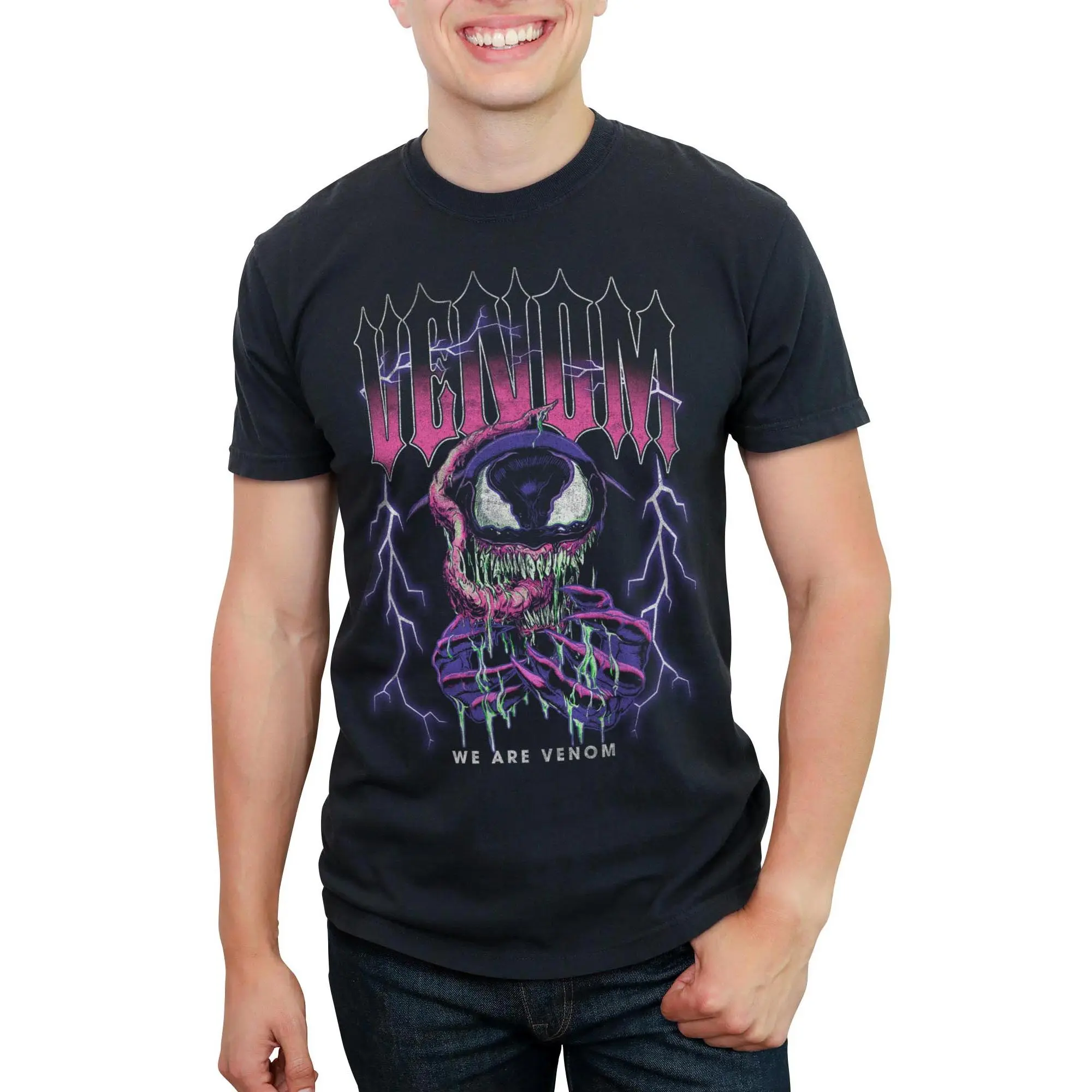 Men's Marvel: Venom We Are Venom Lightning T-Shirt