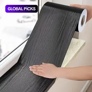 Self-Adhesive Wood Grain Pattern Window Sill Sticker, Waterproof & Moisture-Proof Decorative Film for Furniture, Cabinets & Thresholds, Wall Decal #GLOBAL PICKS