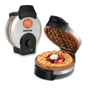 Gourmia Non-Stick Ceramic Waffle Maker - Golden Fluffy Belgian Waffles with Adjustable Browning Control & PFAS-Free Plates for Easy Cleaning