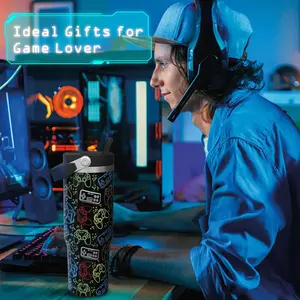 30 oz Gamer Tumbler with Straw, 30oz Gaming Flip Straw Insulated Coffee Travel Mugs Cup Water Bottle Gamer Gifts for Men Dad Boy Boyfriend Stainless Steel Rooster Stranger Things Mug Dr Pepper my little pony thermos half water cecily bauchmann bottles