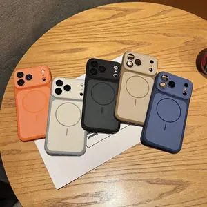 Dual Tone Magsafe Magnetic Phone Case Matte Full Lens Protection Compatible with iPhone 17 Pro Max 16 Pro Max 15 14 13 12 11 Shockproof Protective Cover