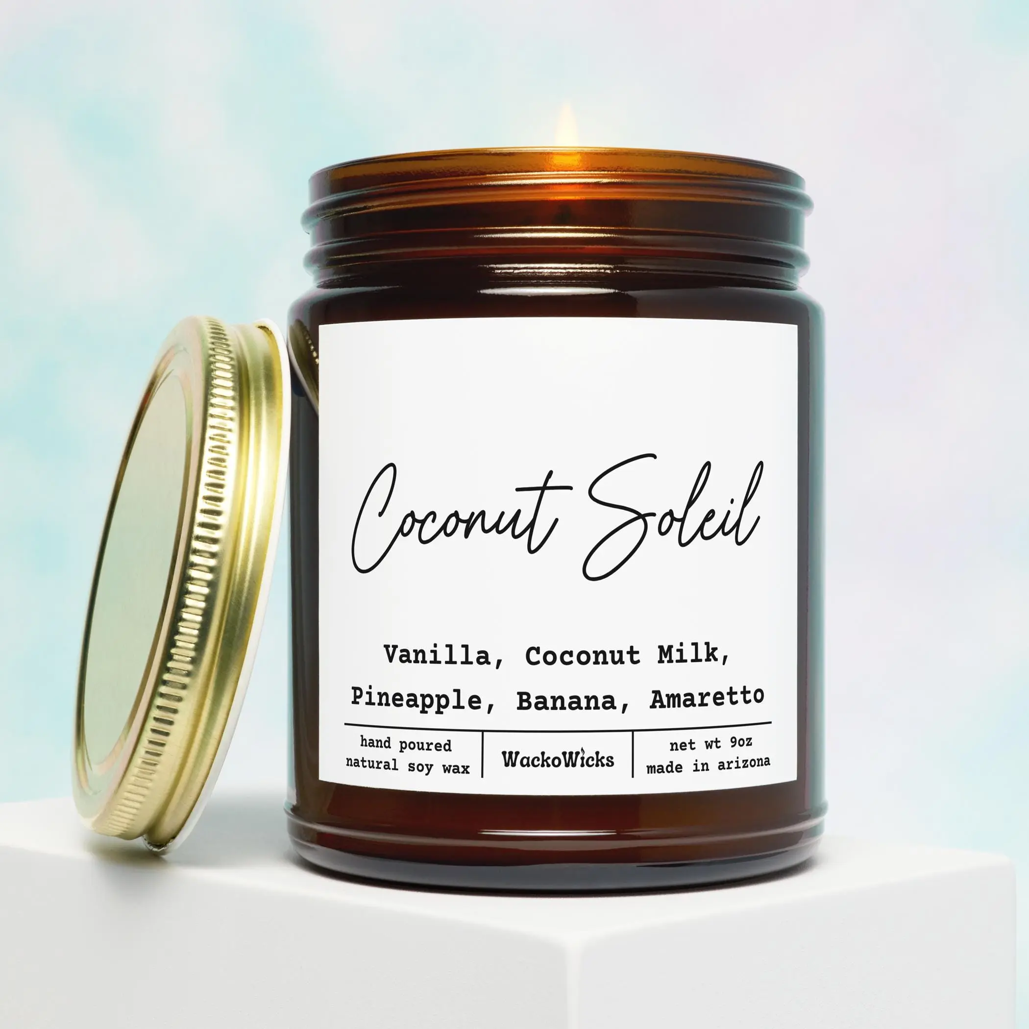 Coconut Soleil Candle | Summer Candles, Hawaiian Candles, Tropical Candles, Beach Candle, Coconut Wax Candle, Coconut Scent, Handmade Candle