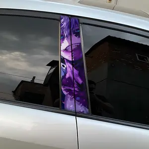 Set of 2 Waterproof Anime Vinyl Decals for Car B-Pillars – Trendy Stickers & Scratch Covers for Cars & Trucks! Perfect for Styling!