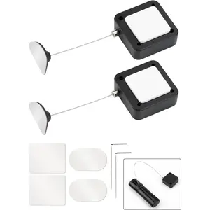 2 Pcs Retractable 90cm Remote Control Cable Tether Lock with Adjustable Locking Leash Length Clasp,Remote Control Security Lanyard Lock for TV Remote Control,Gaming Controller,Tablets Showroom