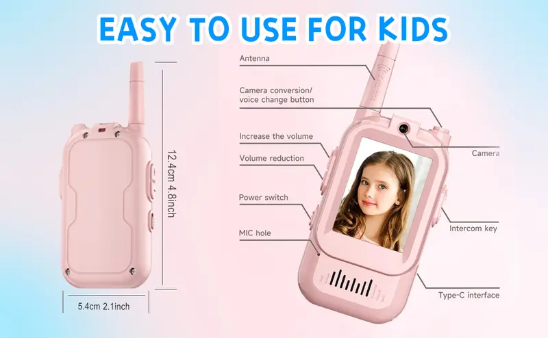 2pack kids Rechargable vedio walkie talkies toys with camera boys and girls daliy holiday walkie talkies gifts