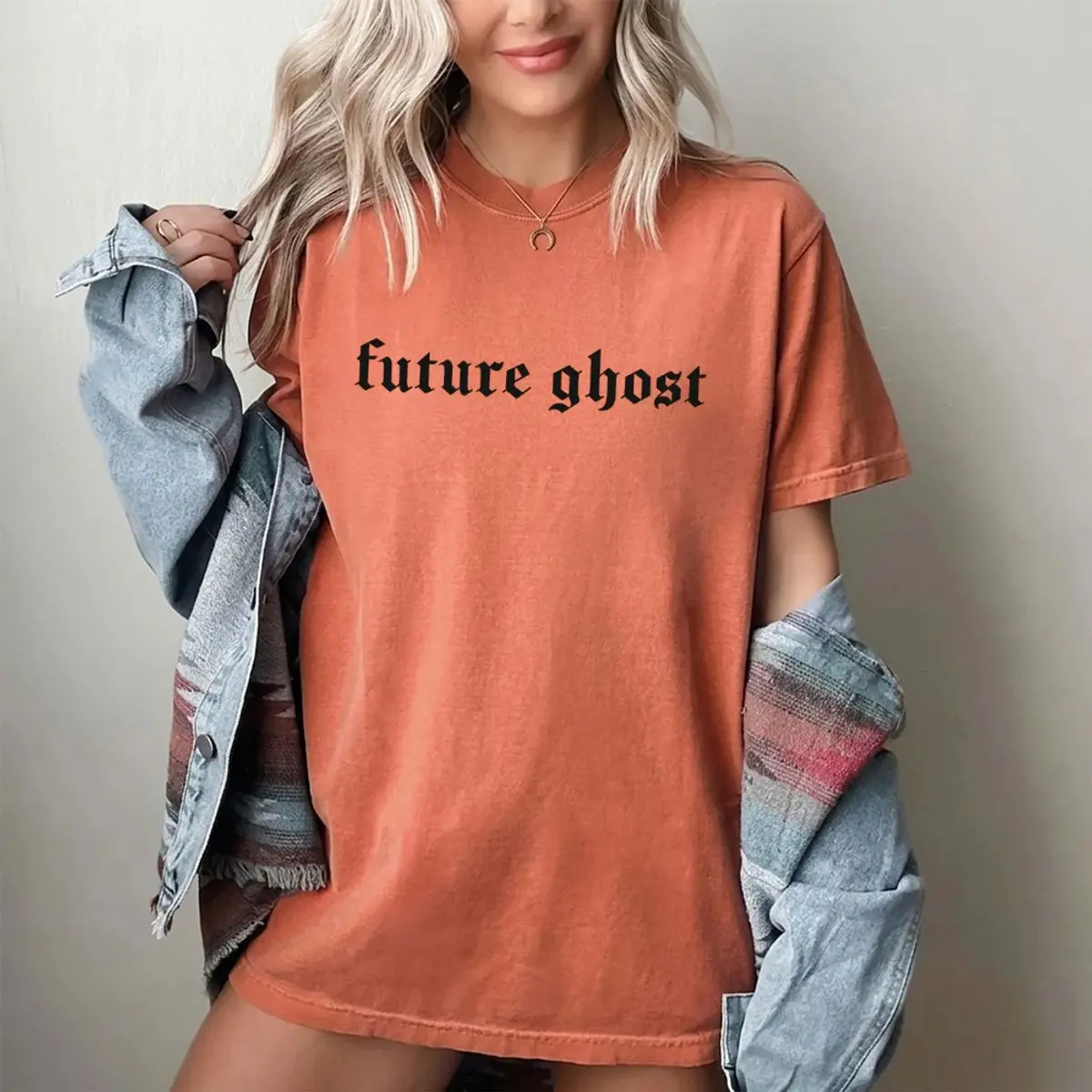 Comfort Colors Future Ghost Shirt, Vintage Gothic Ghost Graphic Tee, Aesthetic Dark Cottagecore T Shirt, Funny Trendy Spooky Apparel , Unisex Crew Neck Top, Crewneck Top