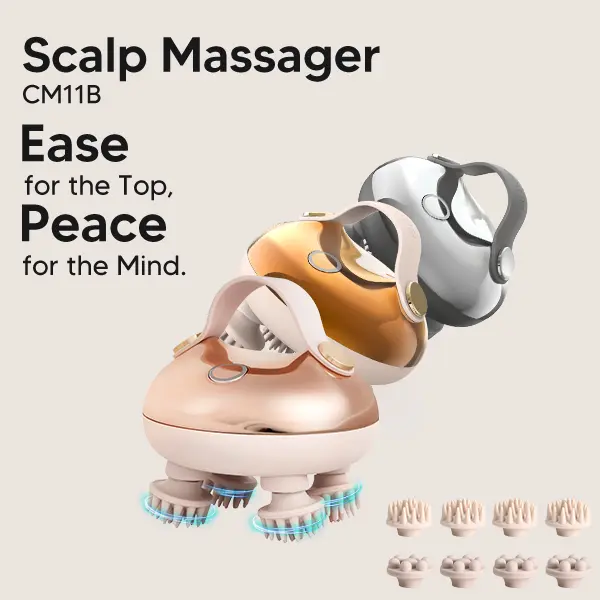 arboleaf Electric Head Massager, Portable Self-care Scalp Spa Device, Rechargeable Waterproof Scalp Massager with 8 Removable Massage Claws for Head Relax & Stress Relief