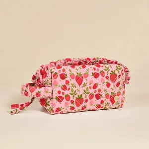 Strawberry Fields Quilted Pouch