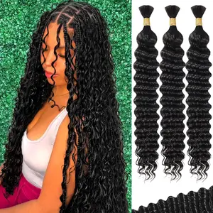 GK 100 Percent Human Braiding Hair For Boho Braids Curly Human Hair Braiding Hair Full Bulk Human Hair For Braiding Wet Wavy 100g 1 Bundles No Weft Micro Braiding Hair Human Hair Extensions