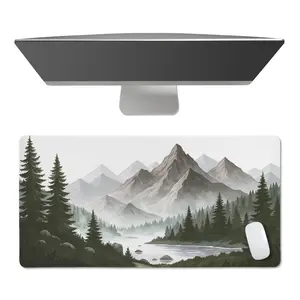 Sweet Jojo Designs Large Mouse Pad (Woodland Forest) Desk Mat for Keyboard and Mouse Pads, Gaming Mousepad, Office Desk Accessories for Women & Men (Hunter Green, Nature Themed, Watercolor Pine Tree)