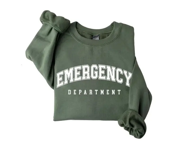 Emergency Department Crewneck Sweatshirt ER Nurse Casual Shirt