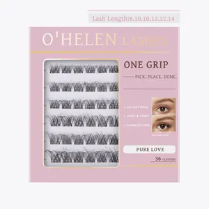 5-Second Clean Girl | O'HELEN Pure Love Pre-Bonded Lash Clusters | 1-Step One-Grip Application Natural Wispy DIY Extensions​