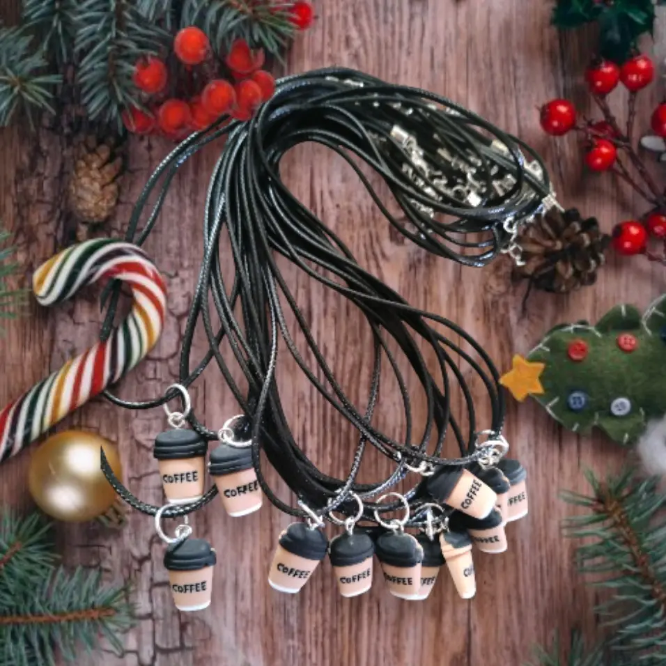 Cute Coffee Charm Necklace for Women - Fashion Accessory