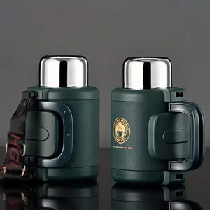 bh 316 Stainless Steel Tea Pot With Temperature Display, Sports Water Bottle With Filter And Strap For Outdoor Camping Travel, Household Coffee Cup is