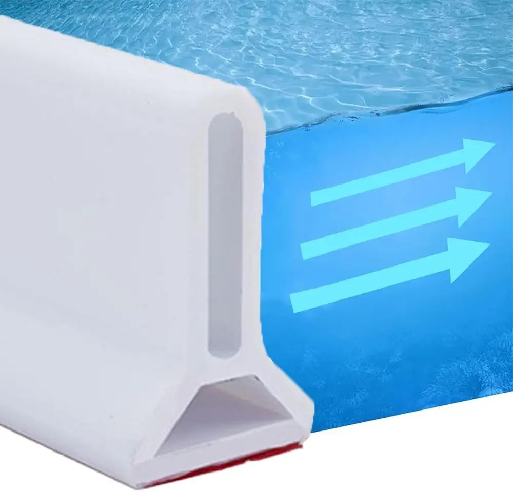 Collapsible Shower Threshold Water Dam Water Barrier Keeps Water Inside Dry Wet Separation for Bathroom Kitchen 39Inch White
