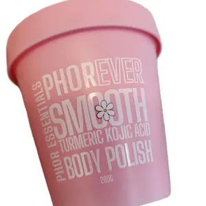 PhorEver Smooth Turmeric Body Sugar Scrub Vegan Face and Body Dark Spot Fading - 100% Vegan Formula for Dark Spot Reduction