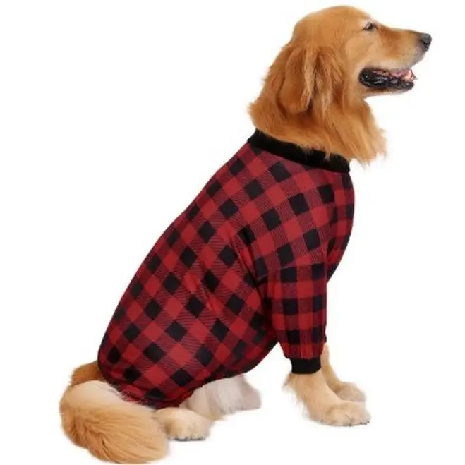 Dog Pajamas One-Piece Jumpsuit PJs for Medium to 3XL Large Breed Dogs Husky Clothes Costume Warm Breathable Soft Stretchy Fabric Prevents Shedding Outfits