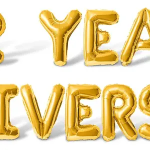 Letter & Number Balloons - 12 YEAR ANNIVERSARY 16" Inch Alphabet Letters Foil Mylar Balloon 12th Anniversary Party Banner
