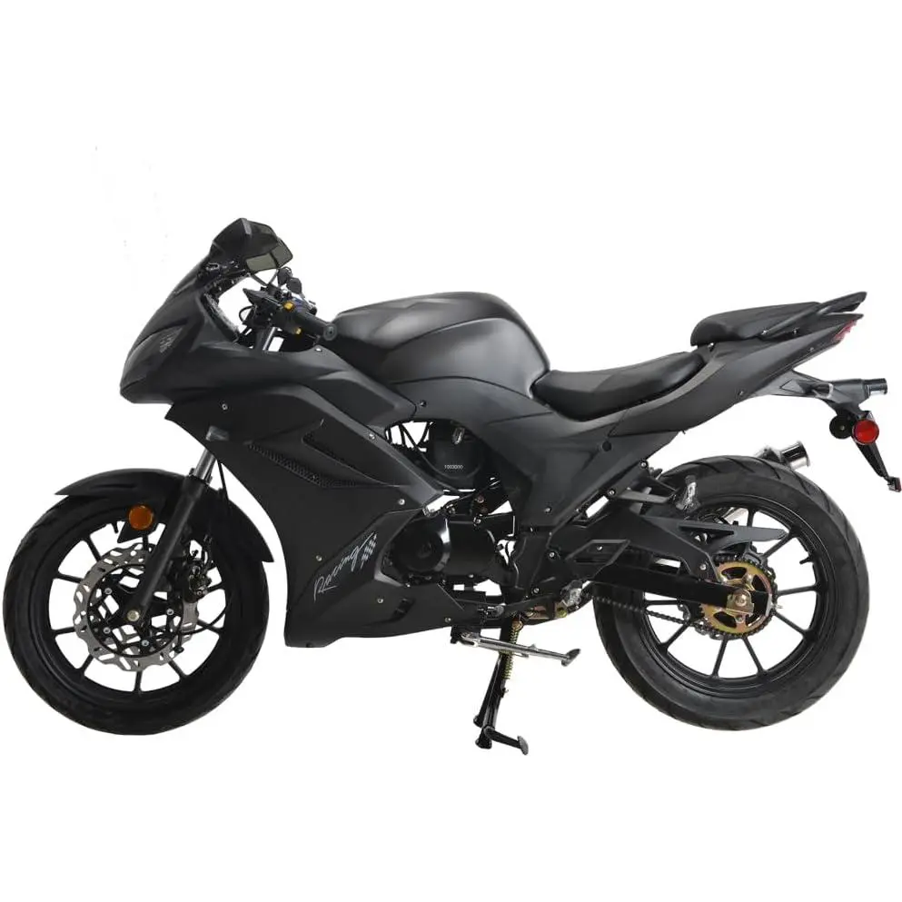 HHH 125cc Motorcycle with Manual Transmission for Adult Sports Bike Venom 125cc Scooter with led Lights and 17 inches Wheels (Factory Packaged) (Black Color)
