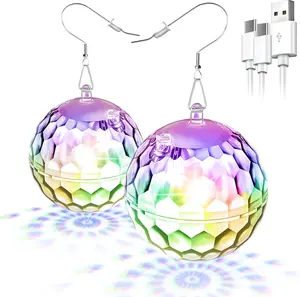 Disco Ball LED Earrings -16 Light Modes Rechargeable Lighting Up Earrings, 70s 80s Flashing Neon Drop Earring for Women, Glow in the Dark for Halloween Christmas Dance Rave Party Glowing up Gifts