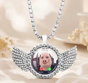John Pork Is Calling Necklace – Bling Rhinestone Wings Pig Pendant, Durable Waterproof Chain Jewelry, Funny Meme Gift for Pig Lovers, Teens & Adults, Perfect Birthday, Holiday, Everyday Wear
