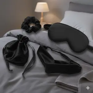 4-Pack Silk Sleep Mask for Men & Women, Adjustable Light Blocking Eye Mask for Travel, Breathable Comfort for Night & Nap Use, Leak Proof Blindfold with Pressure Relief, Portable Eye Cover Set