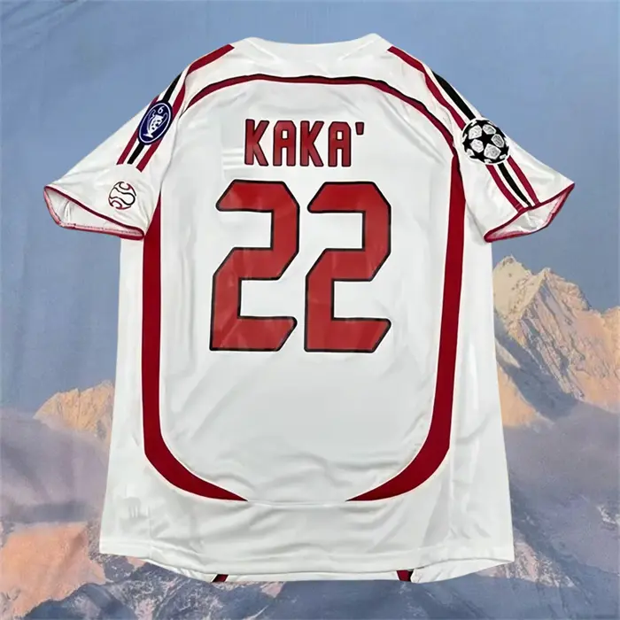 06/07 Retro White 22 Kaka Short Sleeved Soccer Jersey