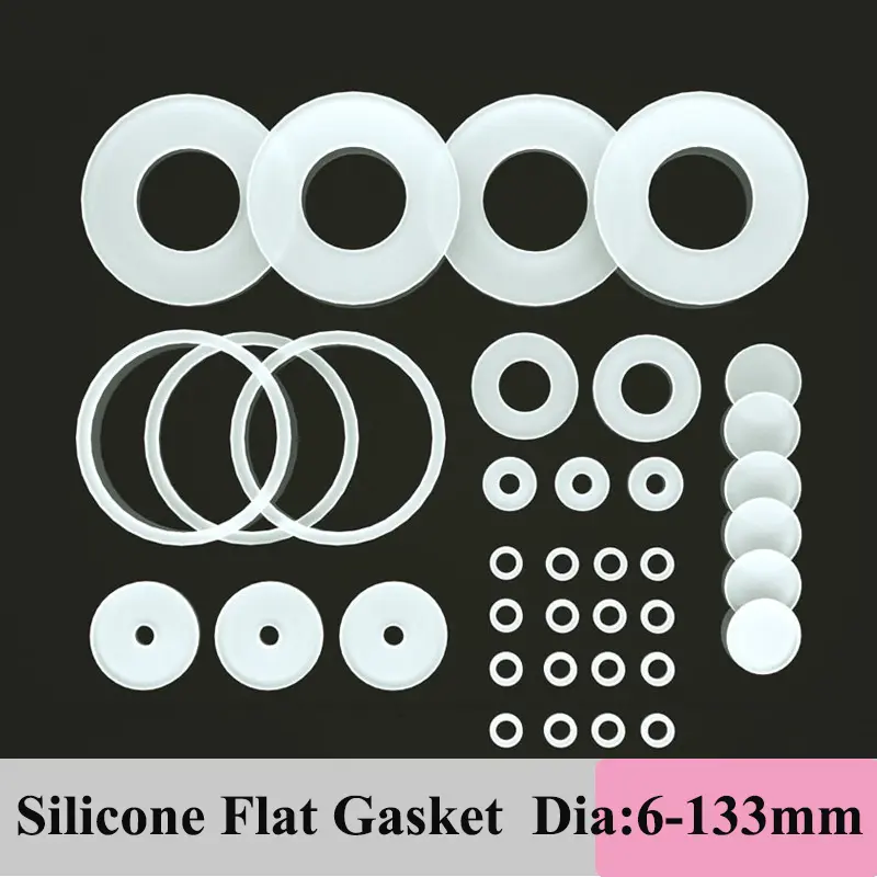 Flat Gasket Soft Silicone Rubber Flange Washer High Temperature Resistant Sealing O-ring Gasket for Water Pipe Screw Seal Rings