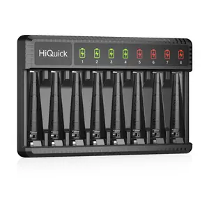8-Bay Smart Battery Charger + 8 AA/AAA Ni-MH Rechargeable Batteries – 2H Fast Charge, Independent Slots, 1200 Cycles, Low Self-Discharge