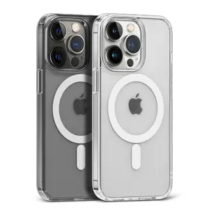 Magnetic Clear Case for APPLE IPhone 17 ip17 Air 17promax 16 Pro Max 15 Plus 14 13 12 11 XS Max  Wireless Charging Compatible with Magsafe Cover Protection Protector Casing Protective Cellphone ip16 phone case Smartphone Shockproof