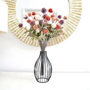 5 Colors Artificial Dandelion Flower | Ball Artificial Flower | Ball Chrysanthemum | Branch Home Wedding Decorations Faux Flowers Decorative Plants Ornaments Room Leaf Light Fruit