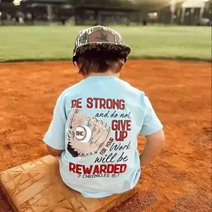 Youth & Adult Be Strong And Do Not Give Up Baseball Drip Tee for Boys Girls Game Day Clothing, Shirt Gift for Son Daughter, Apparel Made In The USA	