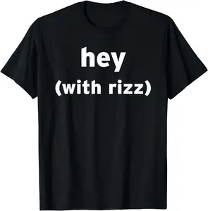 Women's 100% Cotton Shortsleeve Round Neck T-Shirt - Comfortable, Flexible Fabric Tee for Outdoor Tropical Beach Use with Hey With Rizz Funny Meme Gen Z Joke Spitting Game Creative Graphic